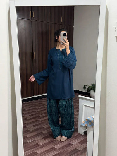 BLUE  SET ( FARSHI SHALWAR )
